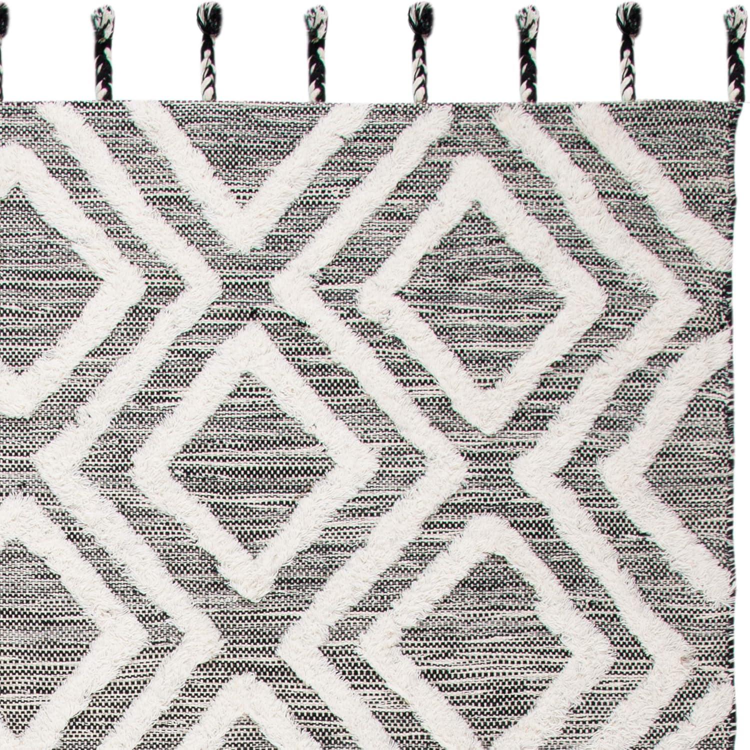 image:imageSAFAVIEH Area Rug 8x10 Kenya Collection Large Black amp Ivory Handmade Wool Moroccan Tassel Design Ideal for Living Room Bedroom Dining Space KNY331ZBlackIvory