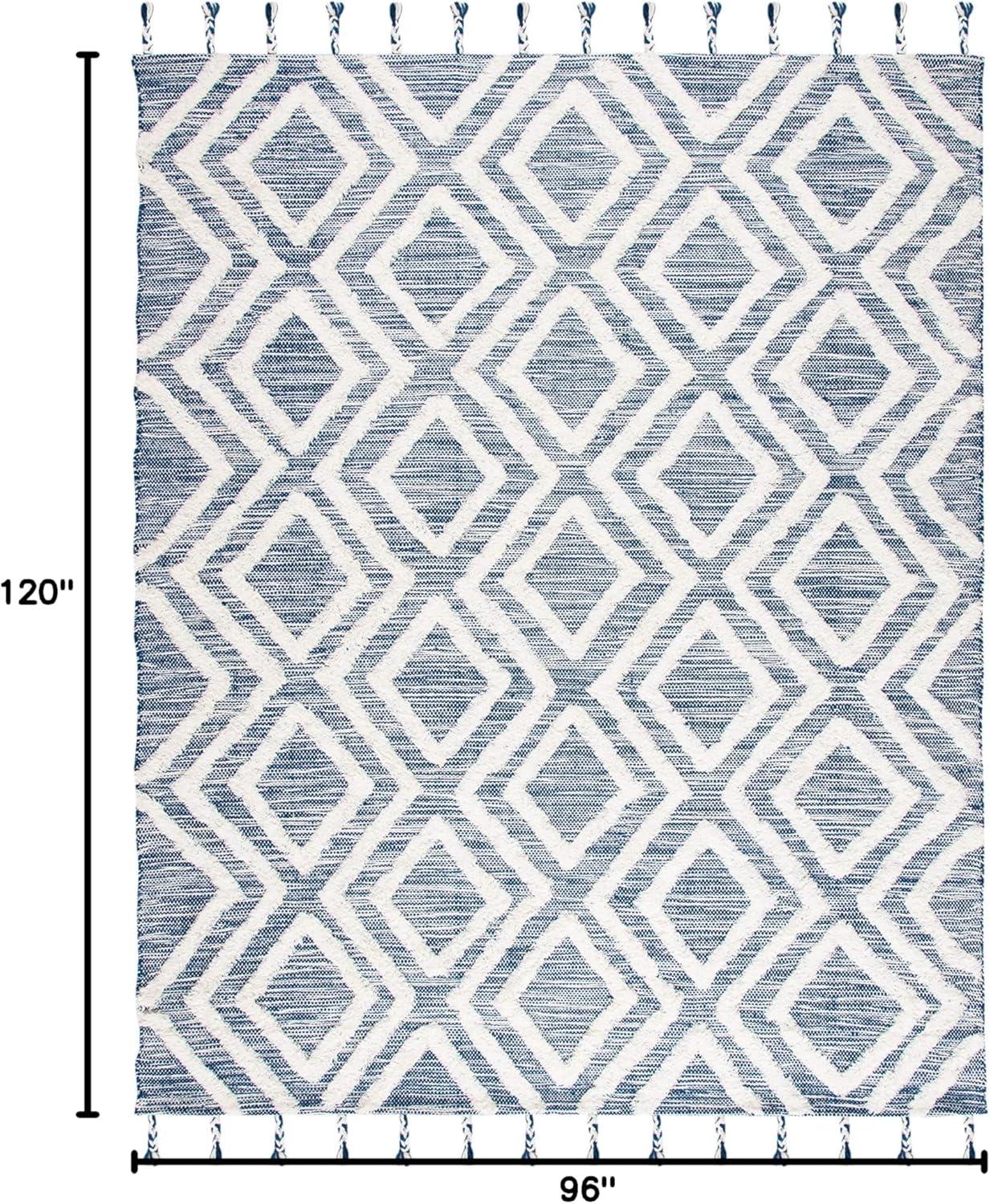 image:imageSAFAVIEH Area Rug 8x10 Kenya Collection Large Black amp Ivory Handmade Wool Moroccan Tassel Design Ideal for Living Room Bedroom Dining Space KNY331ZNavyIvory