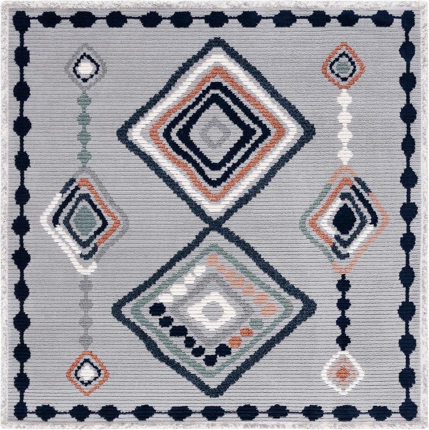 image:imageSAFAVIEH Area Rug 8x10 Marrakech Collection Large Ivory amp Multi Moroccan Boho Tribal Rustic Design NonShedding amp Easy Cleaning Ideal for Living Room Bedroom Office Dining Space MRK616AGreyBlue Rust