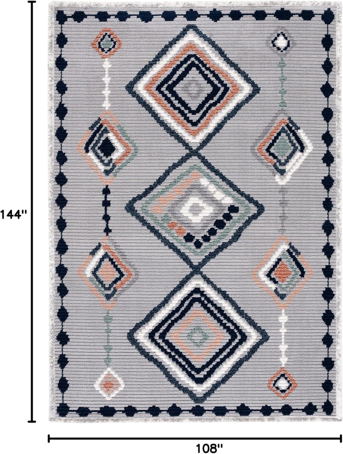 image:imageSAFAVIEH Area Rug 8x10 Marrakech Collection Large Ivory amp Multi Moroccan Boho Tribal Rustic Design NonShedding amp Easy Cleaning Ideal for Living Room Bedroom Office Dining Space MRK616AGreyBlue Rust
