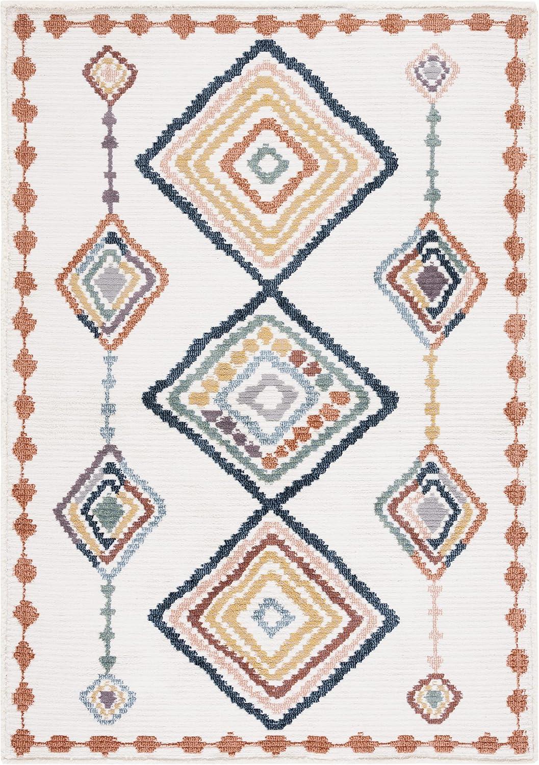 image:imageSAFAVIEH Area Rug 8x10 Marrakech Collection Large Ivory amp Multi Moroccan Boho Tribal Rustic Design NonShedding amp Easy Cleaning Ideal for Living Room Bedroom Office Dining Space MRK616AIvoryMulti