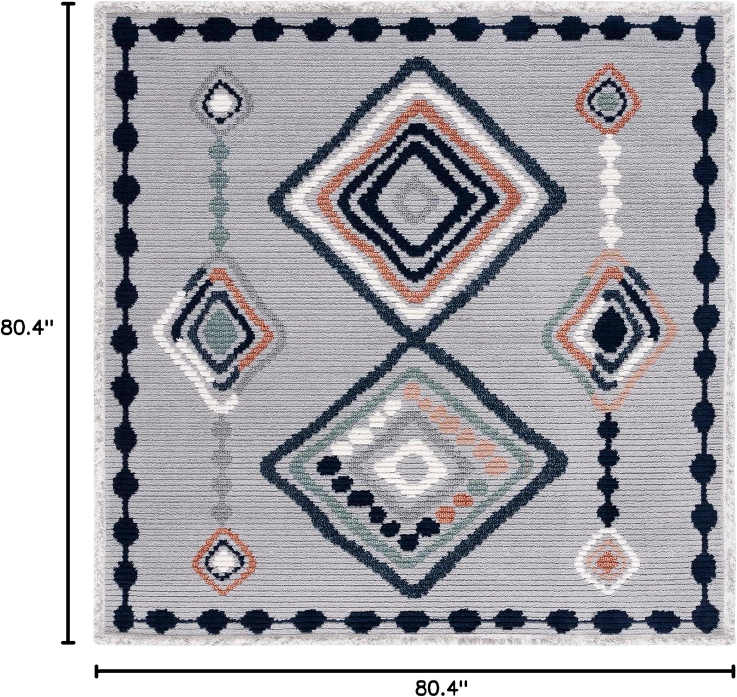 image:imageSAFAVIEH Area Rug 8x10 Marrakech Collection Large Ivory amp Multi Moroccan Boho Tribal Rustic Design NonShedding amp Easy Cleaning Ideal for Living Room Bedroom Office Dining Space MRK616AGreyBlue Rust