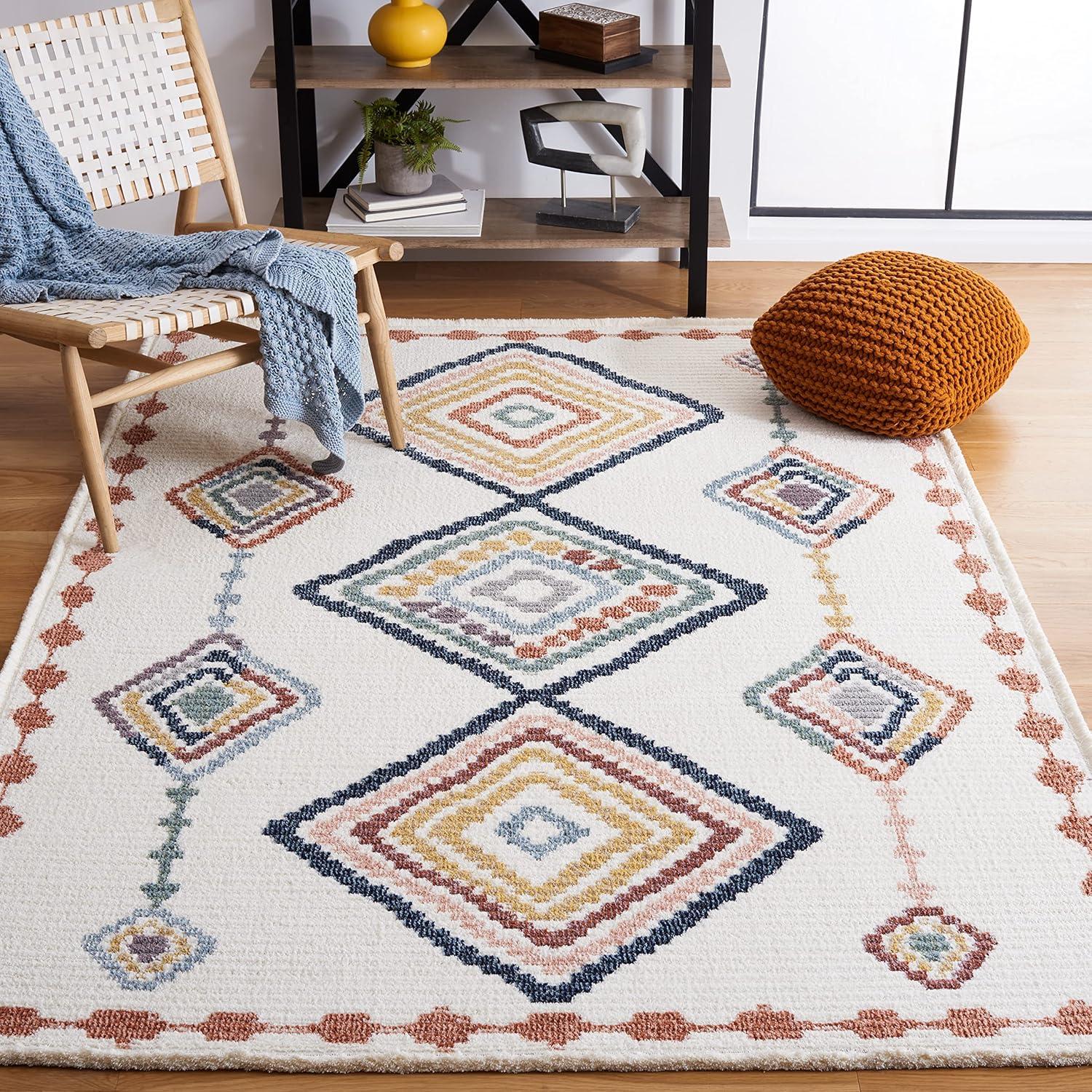 image:imageSAFAVIEH Area Rug 8x10 Marrakech Collection Large Ivory amp Multi Moroccan Boho Tribal Rustic Design NonShedding amp Easy Cleaning Ideal for Living Room Bedroom Office Dining Space MRK616AIvoryMulti
