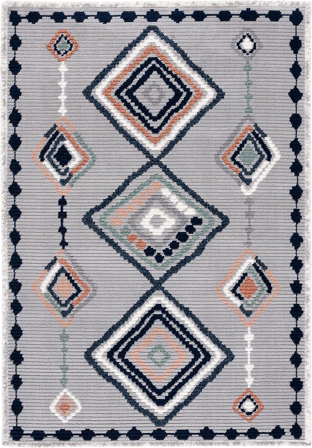 image:imageSAFAVIEH Area Rug 8x10 Marrakech Collection Large Ivory amp Multi Moroccan Boho Tribal Rustic Design NonShedding amp Easy Cleaning Ideal for Living Room Bedroom Office Dining Space MRK616AGreyBlue Rust