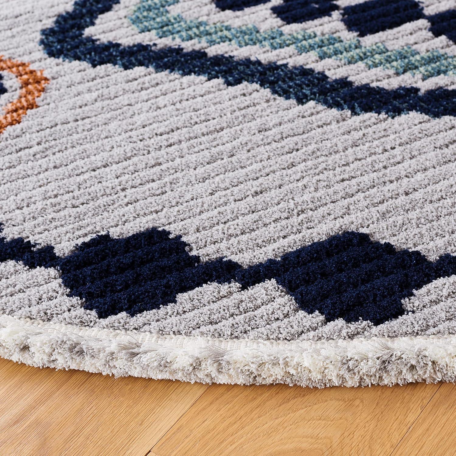 image:imageSAFAVIEH Area Rug 8x10 Marrakech Collection Large Ivory amp Multi Moroccan Boho Tribal Rustic Design NonShedding amp Easy Cleaning Ideal for Living Room Bedroom Office Dining Space MRK616AGreyBlue Rust
