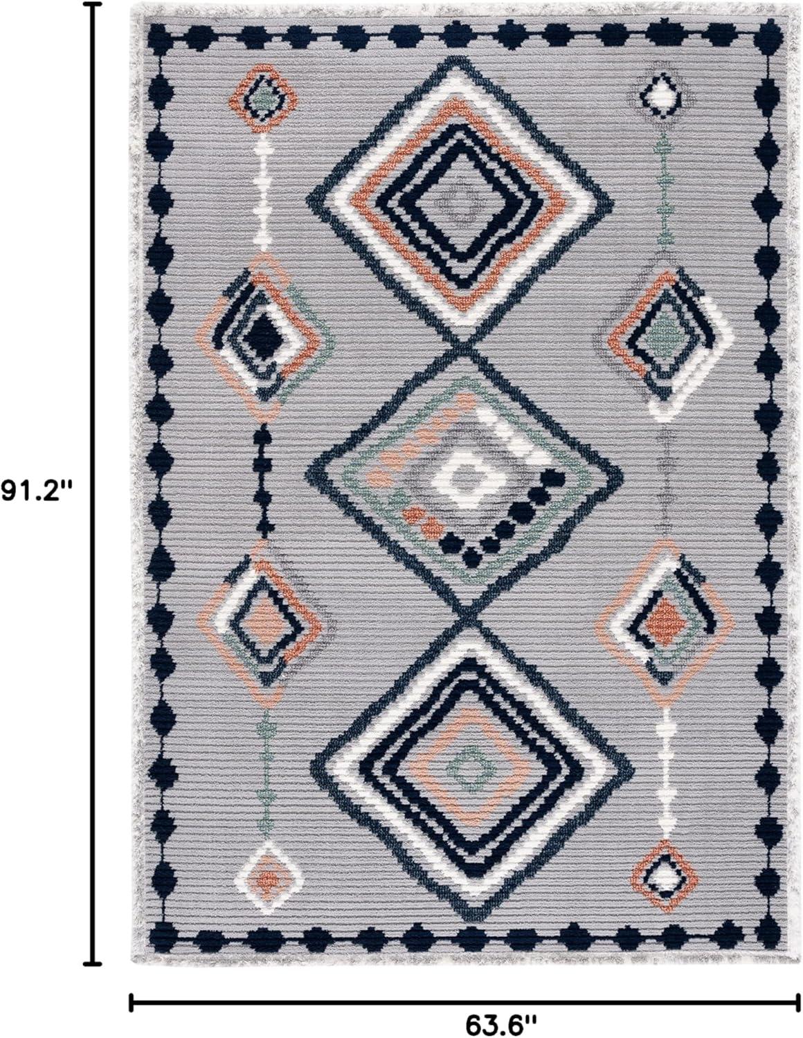 image:imageSAFAVIEH Area Rug 8x10 Marrakech Collection Large Ivory amp Multi Moroccan Boho Tribal Rustic Design NonShedding amp Easy Cleaning Ideal for Living Room Bedroom Office Dining Space MRK616AGreyBlue Rust