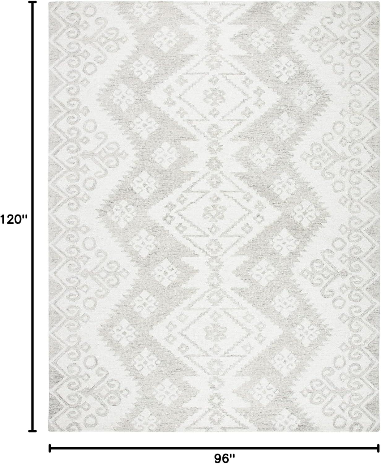 image:imageSAFAVIEH Area Rug 8x10 MicroLoop Collection Large Ivory amp Beige Handmade Wool Ideal for Living Room Bedroom Office Dining Space MLP952AIvoryBeige