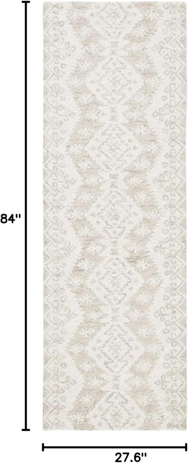 image:imageSAFAVIEH Area Rug 8x10 MicroLoop Collection Large Ivory amp Beige Handmade Wool Ideal for Living Room Bedroom Office Dining Space MLP952AIvoryBeige