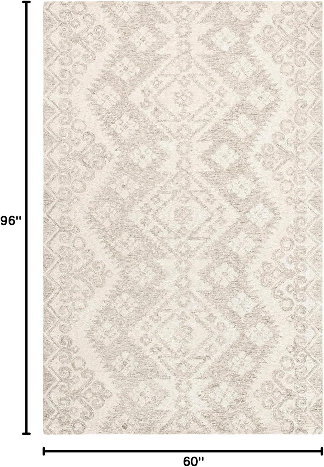 image:imageSAFAVIEH Area Rug 8x10 MicroLoop Collection Large Ivory amp Beige Handmade Wool Ideal for Living Room Bedroom Office Dining Space MLP952AIvoryBeige