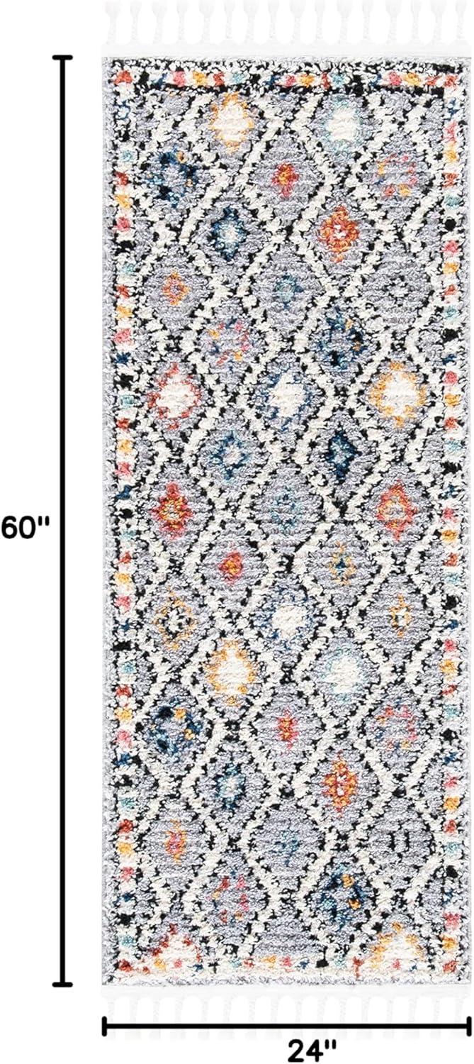 image:imageSAFAVIEH Area Rug 8x10 Morocco Collection Large Grey amp Multi Moroccan Boho Tribal Design NonShedding amp Easy Cleaning Ideal for Living Room Bedroom Office Dining Space MRC965FGreyMulti