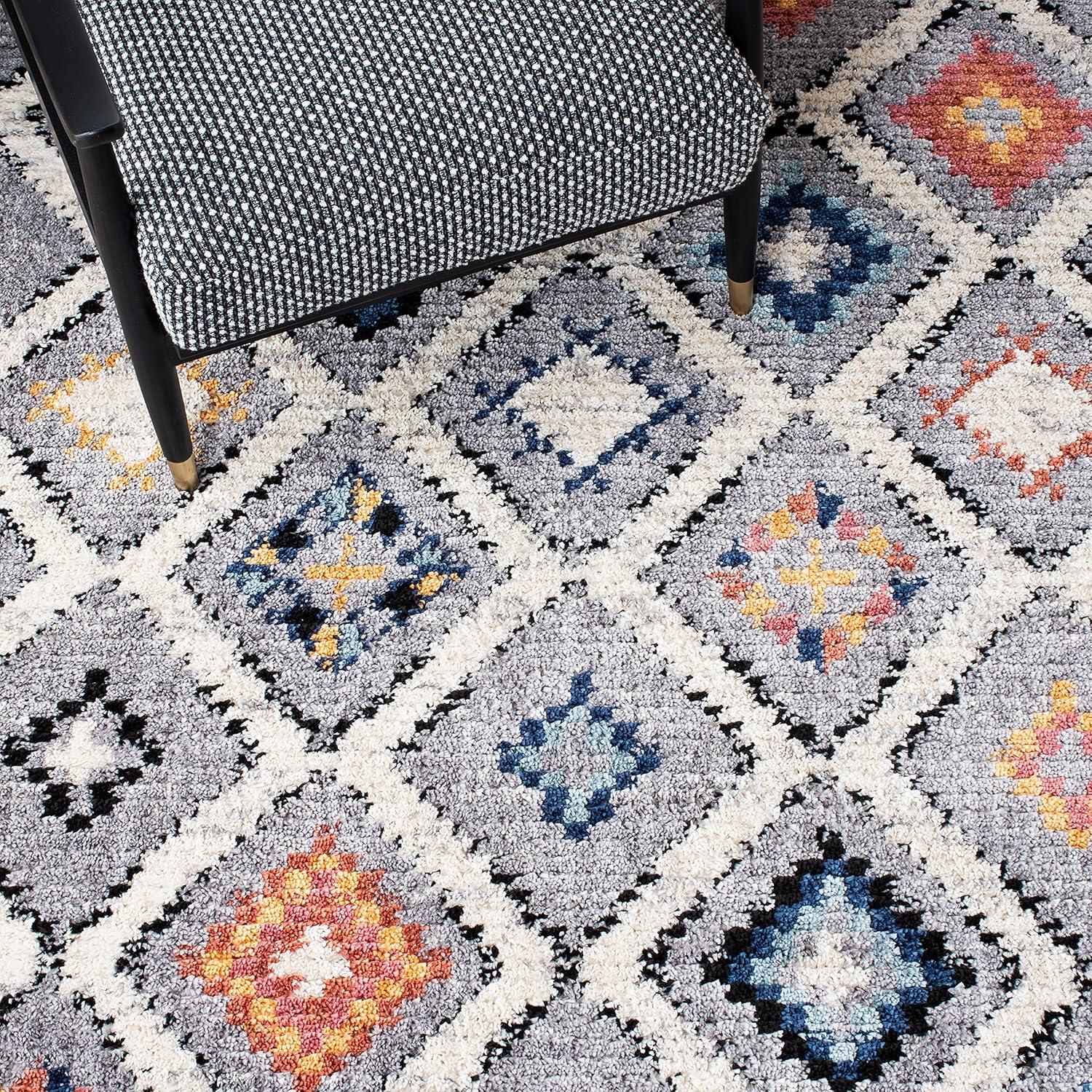 image:imageSAFAVIEH Area Rug 8x10 Morocco Collection Large Grey amp Multi Moroccan Boho Tribal Design NonShedding amp Easy Cleaning Ideal for Living Room Bedroom Office Dining Space MRC965FGreyMulti