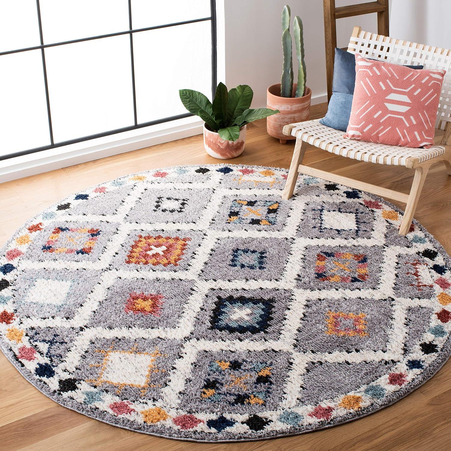 image:imageSAFAVIEH Area Rug 8x10 Morocco Collection Large Grey amp Multi Moroccan Boho Tribal Design NonShedding amp Easy Cleaning Ideal for Living Room Bedroom Office Dining Space MRC965FGreyMulti