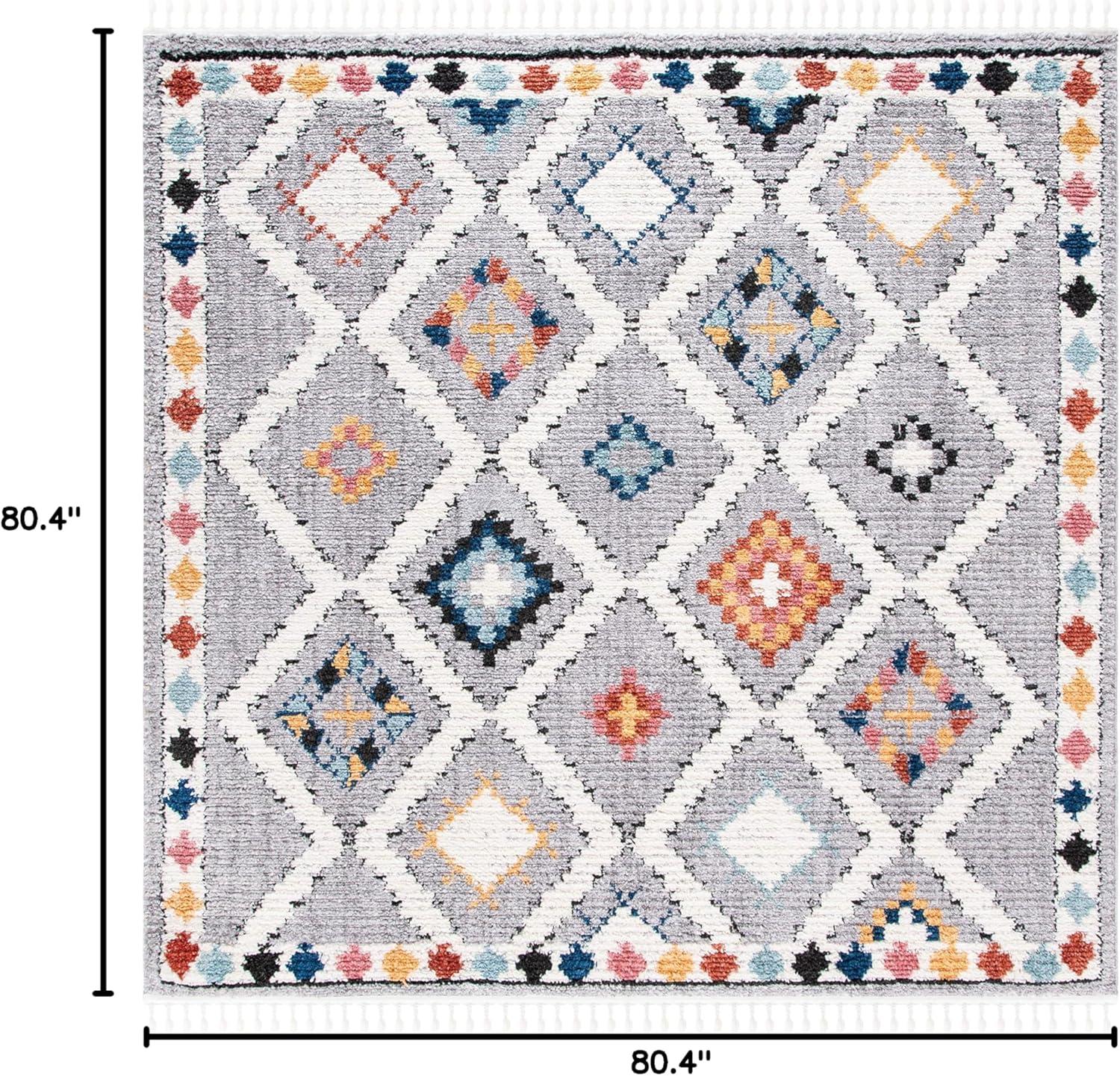 image:imageSAFAVIEH Area Rug 8x10 Morocco Collection Large Grey amp Multi Moroccan Boho Tribal Design NonShedding amp Easy Cleaning Ideal for Living Room Bedroom Office Dining Space MRC965FGreyMulti