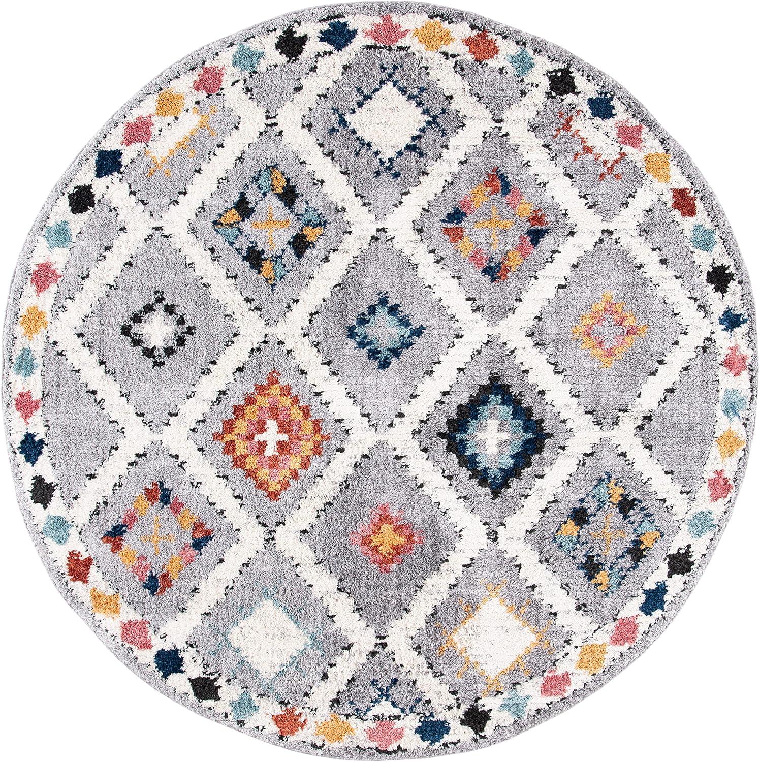 image:imageSAFAVIEH Area Rug 8x10 Morocco Collection Large Grey amp Multi Moroccan Boho Tribal Design NonShedding amp Easy Cleaning Ideal for Living Room Bedroom Office Dining Space MRC965FGreyMulti