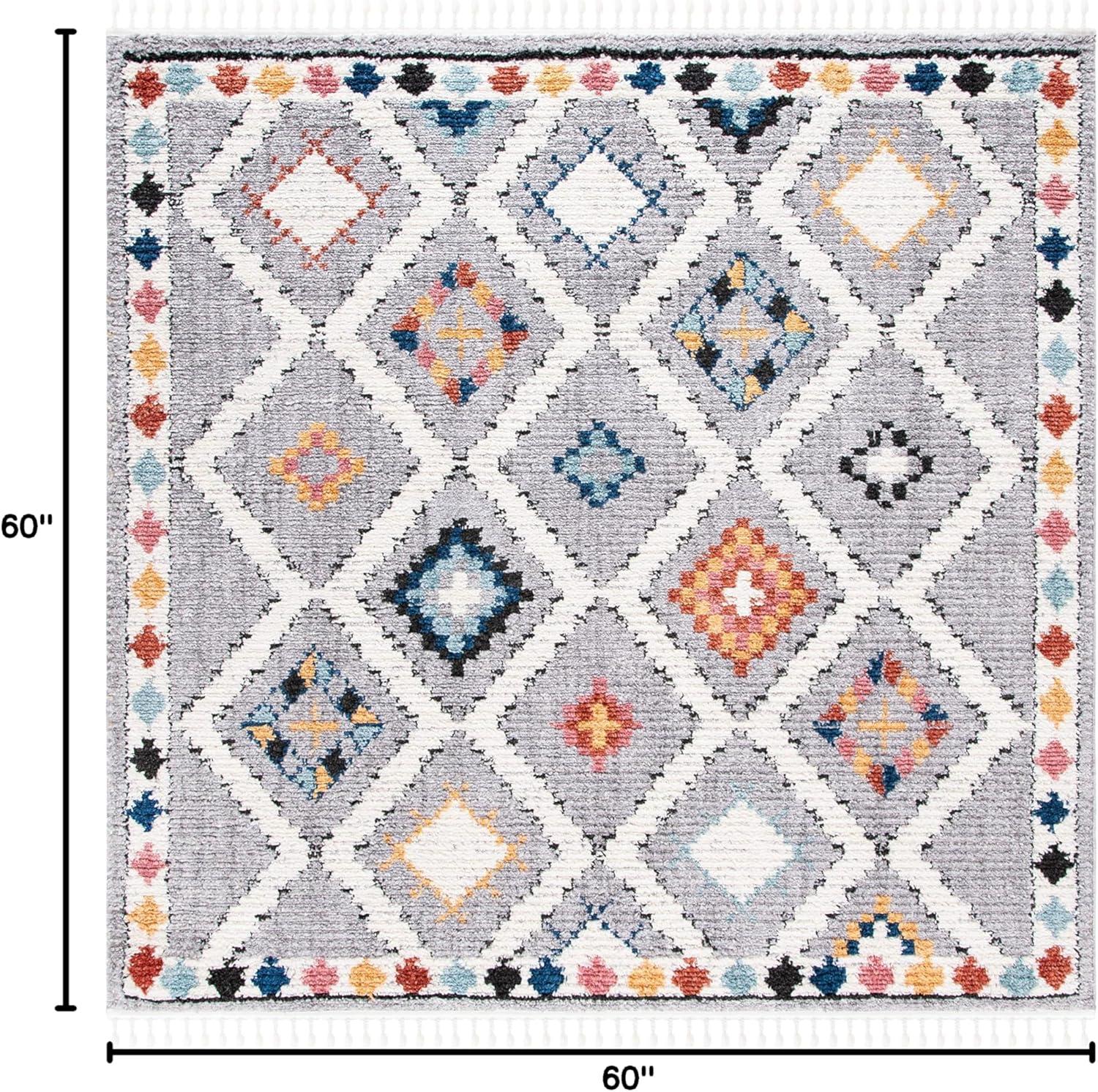image:imageSAFAVIEH Area Rug 8x10 Morocco Collection Large Grey amp Multi Moroccan Boho Tribal Design NonShedding amp Easy Cleaning Ideal for Living Room Bedroom Office Dining Space MRC965FGreyMulti