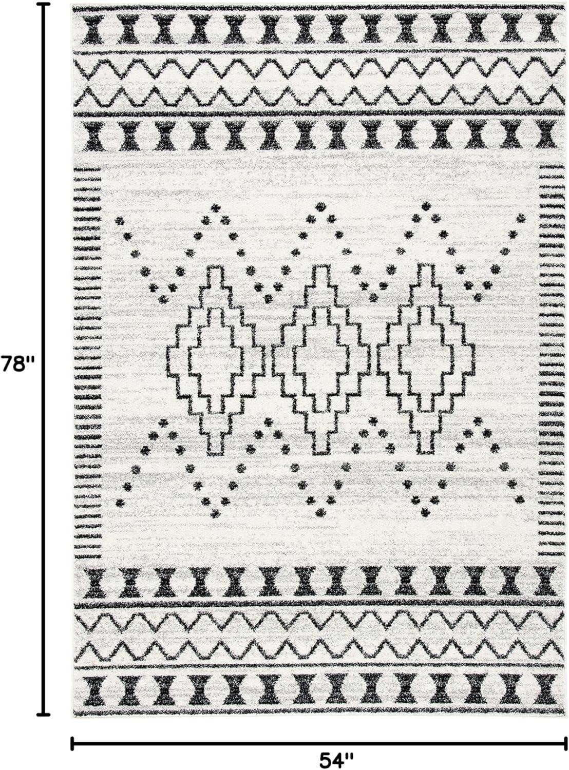 image:imageSAFAVIEH Area Rug 8x10 Tulum Collection Large Black amp Ivory Moroccan Boho Tribal Design NonShedding amp Easy to Clean Ideal for Living Room Bedroom Dining Space TUL646ZBlackIvory