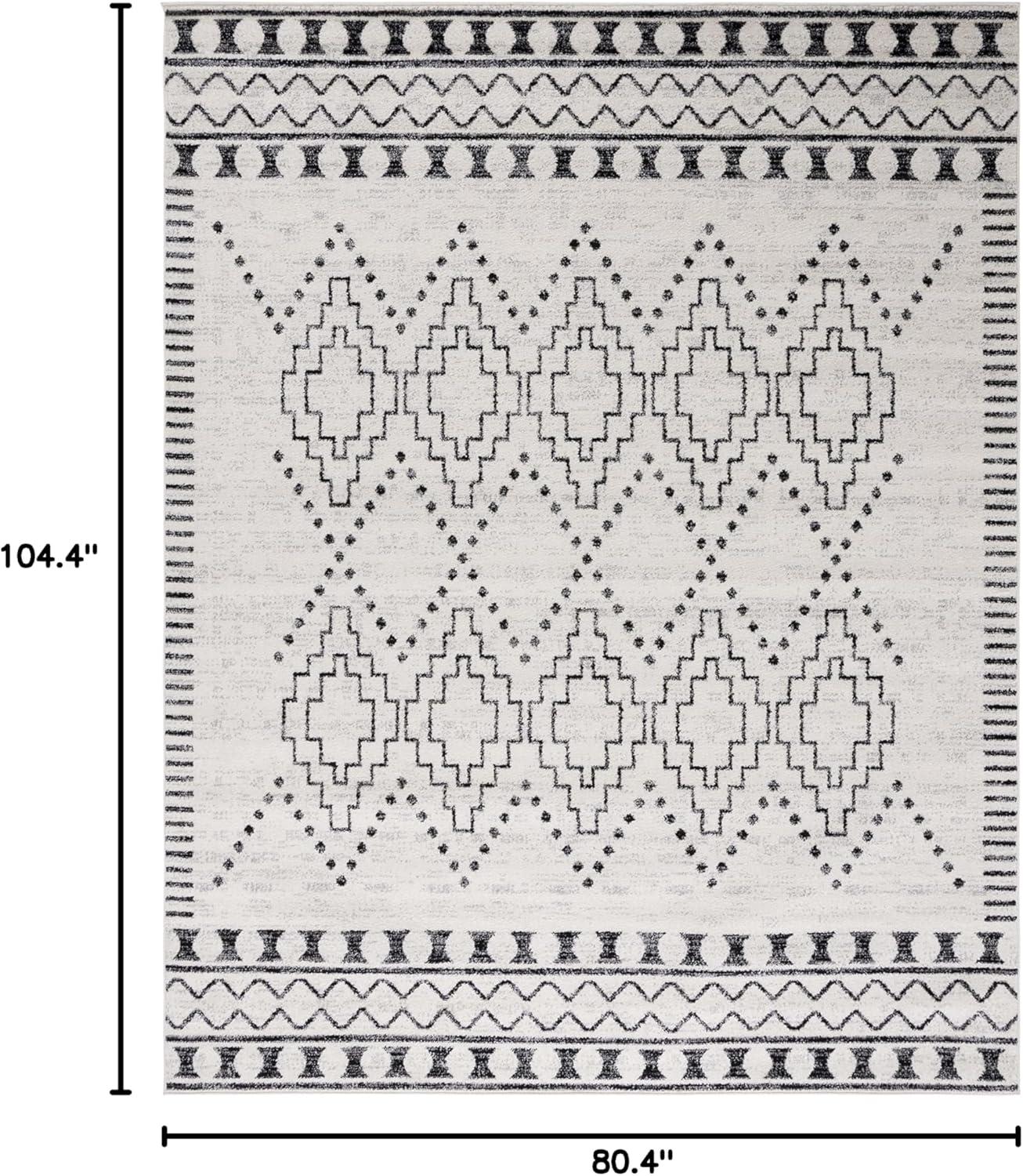 image:imageSAFAVIEH Area Rug 8x10 Tulum Collection Large Black amp Ivory Moroccan Boho Tribal Design NonShedding amp Easy to Clean Ideal for Living Room Bedroom Dining Space TUL646ZBlackIvory