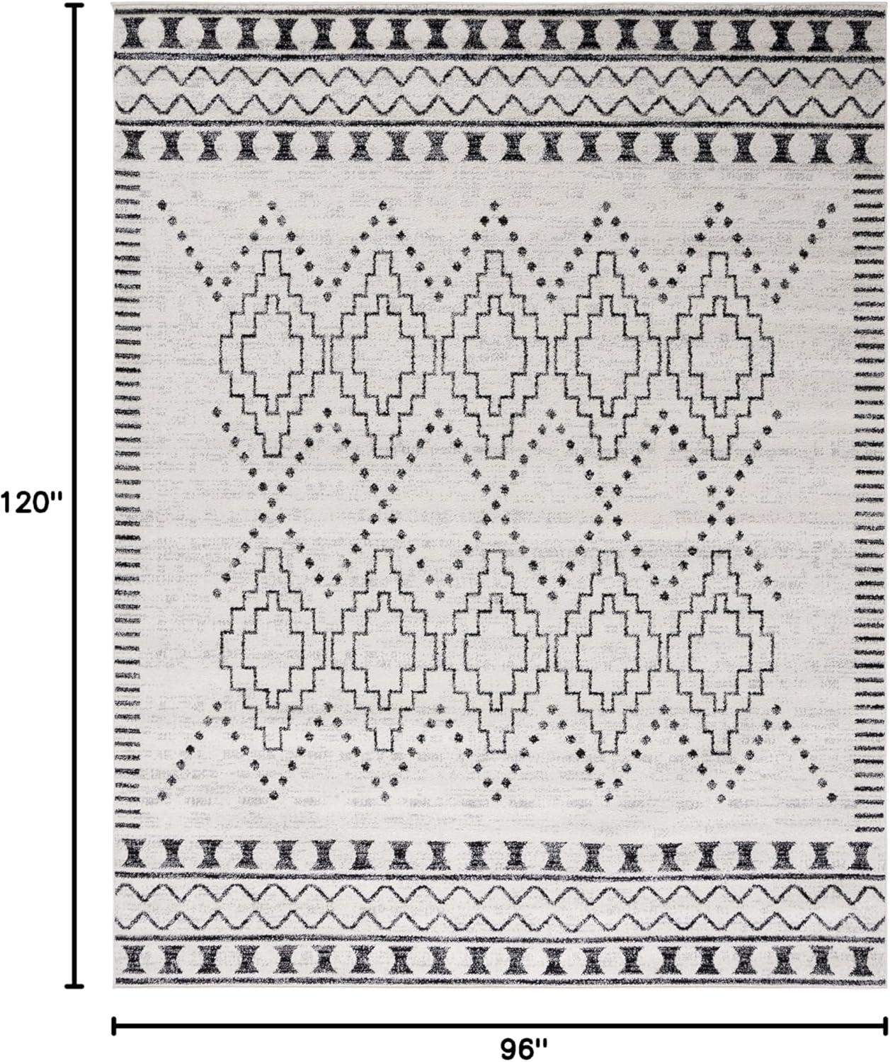 image:imageSAFAVIEH Area Rug 8x10 Tulum Collection Large Black amp Ivory Moroccan Boho Tribal Design NonShedding amp Easy to Clean Ideal for Living Room Bedroom Dining Space TUL646ZBlackIvory