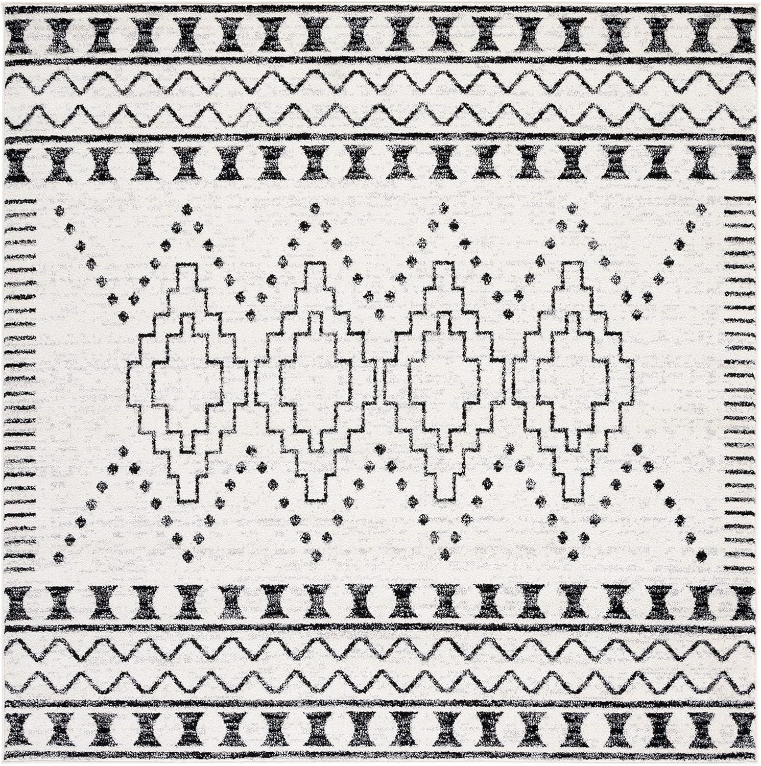 image:imageSAFAVIEH Area Rug 8x10 Tulum Collection Large Black amp Ivory Moroccan Boho Tribal Design NonShedding amp Easy to Clean Ideal for Living Room Bedroom Dining Space TUL646ZBlackIvory