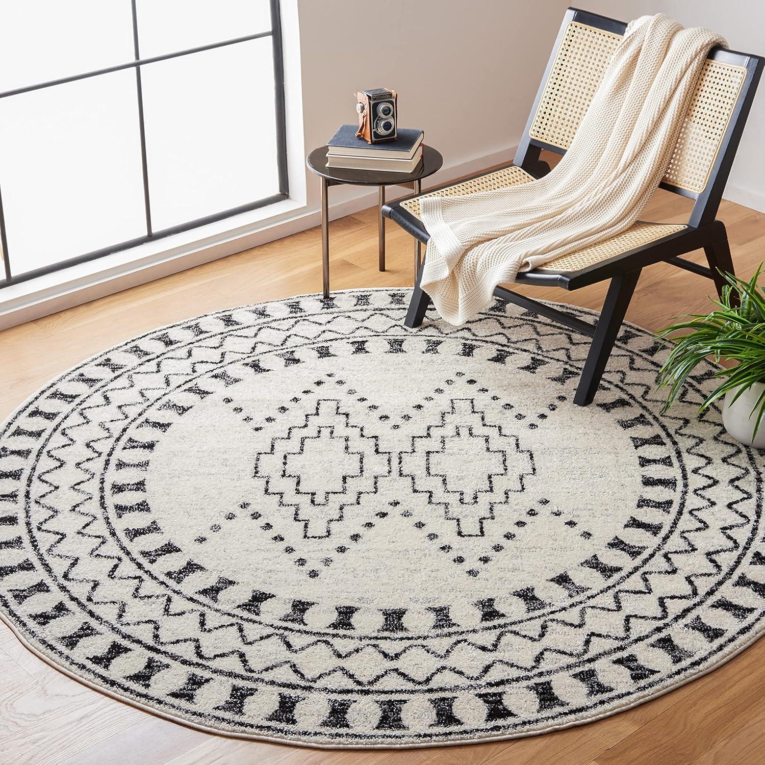 image:imageSAFAVIEH Area Rug 8x10 Tulum Collection Large Black amp Ivory Moroccan Boho Tribal Design NonShedding amp Easy to Clean Ideal for Living Room Bedroom Dining Space TUL646ZBlackIvory