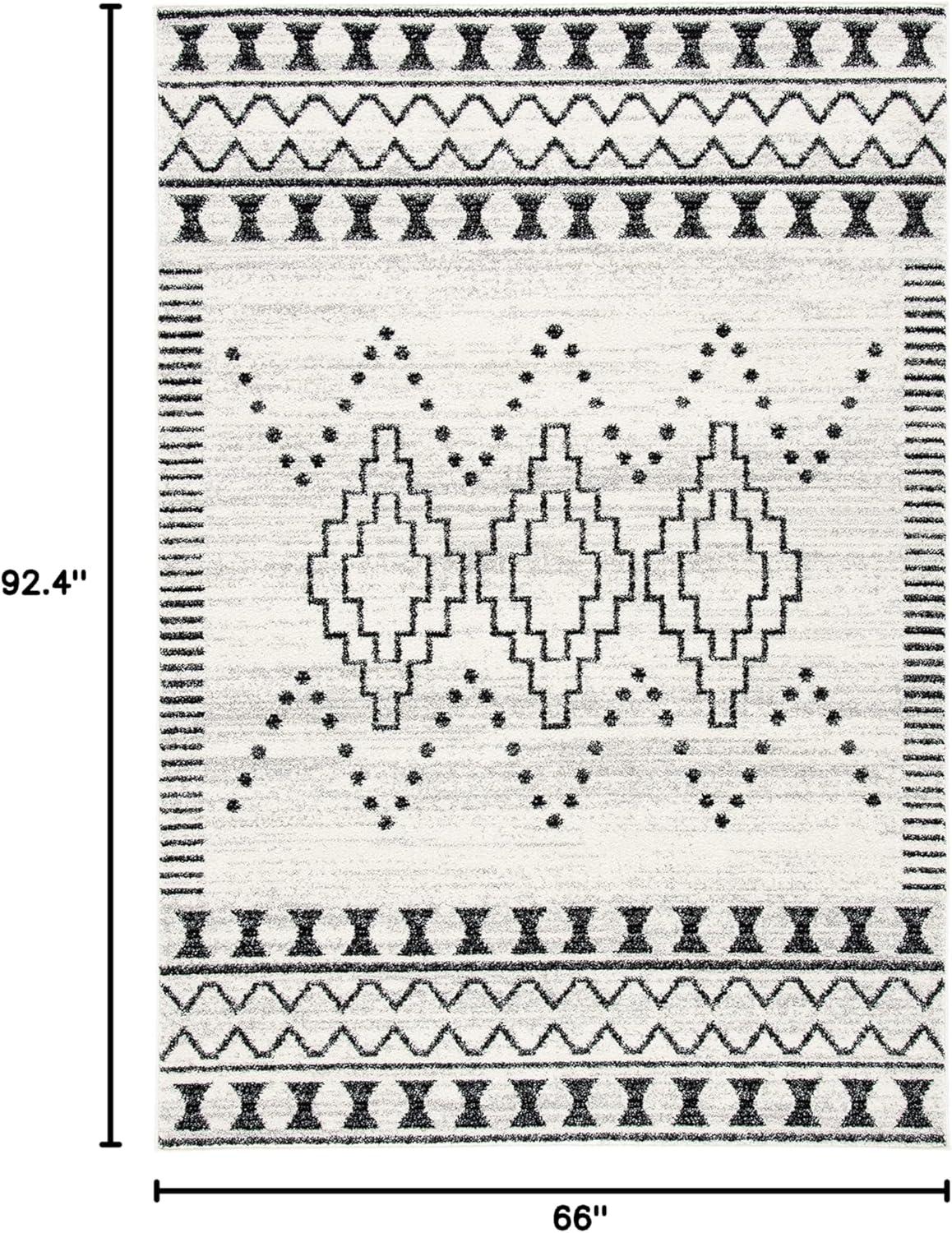 image:imageSAFAVIEH Area Rug 8x10 Tulum Collection Large Black amp Ivory Moroccan Boho Tribal Design NonShedding amp Easy to Clean Ideal for Living Room Bedroom Dining Space TUL646ZBlackIvory