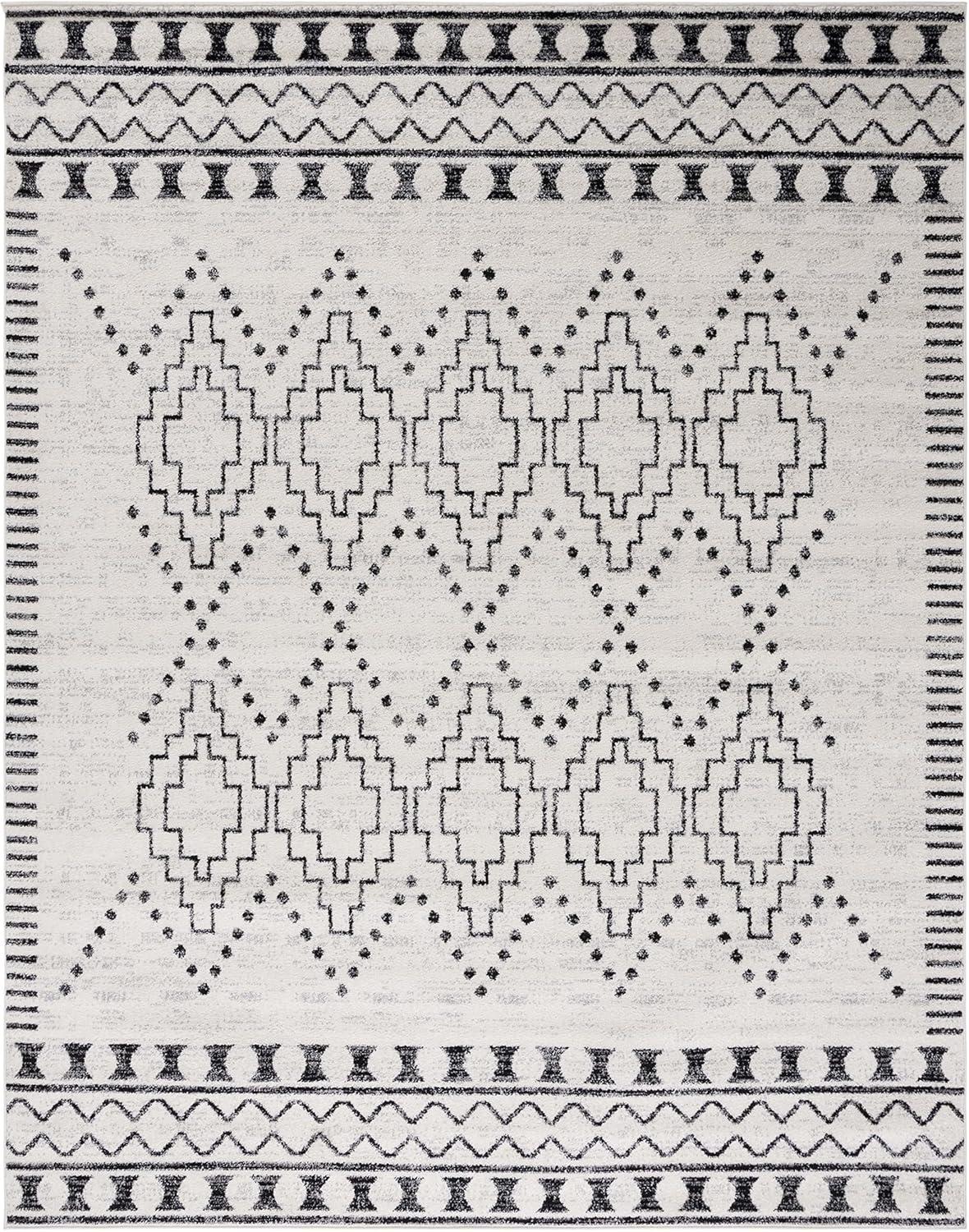image:imageSAFAVIEH Area Rug 8x10 Tulum Collection Large Black amp Ivory Moroccan Boho Tribal Design NonShedding amp Easy to Clean Ideal for Living Room Bedroom Dining Space TUL646ZBlackIvory