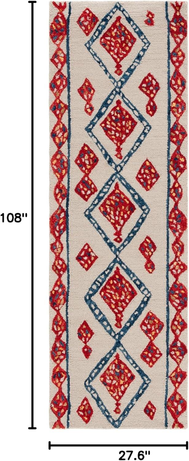 image:imageSAFAVIEH Aspen Collection Accent Rug 4 x 6 Green amp Ivory Handmade Moroccan Boho Tribal Wool Ideal for High Traffic Areas in Entryway Living Room Bedroom APN702YIvoryMulti
