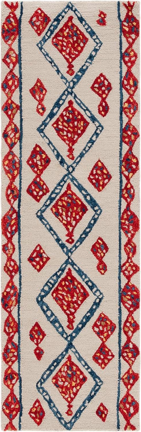 image:imageSAFAVIEH Aspen Collection Accent Rug 4 x 6 Green amp Ivory Handmade Moroccan Boho Tribal Wool Ideal for High Traffic Areas in Entryway Living Room Bedroom APN702YIvoryMulti