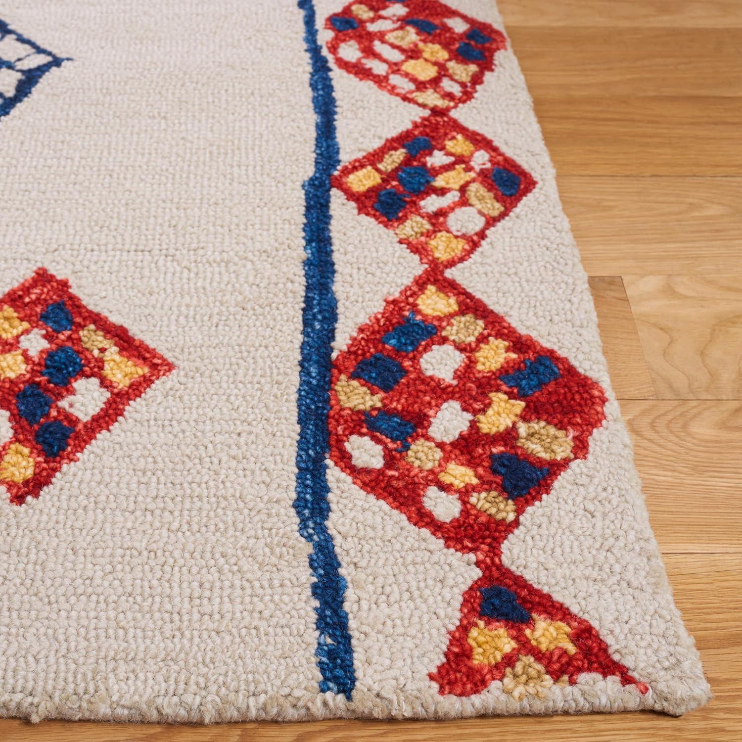 image:imageSAFAVIEH Aspen Collection Accent Rug 4 x 6 Green amp Ivory Handmade Moroccan Boho Tribal Wool Ideal for High Traffic Areas in Entryway Living Room Bedroom APN702YIvoryMulti