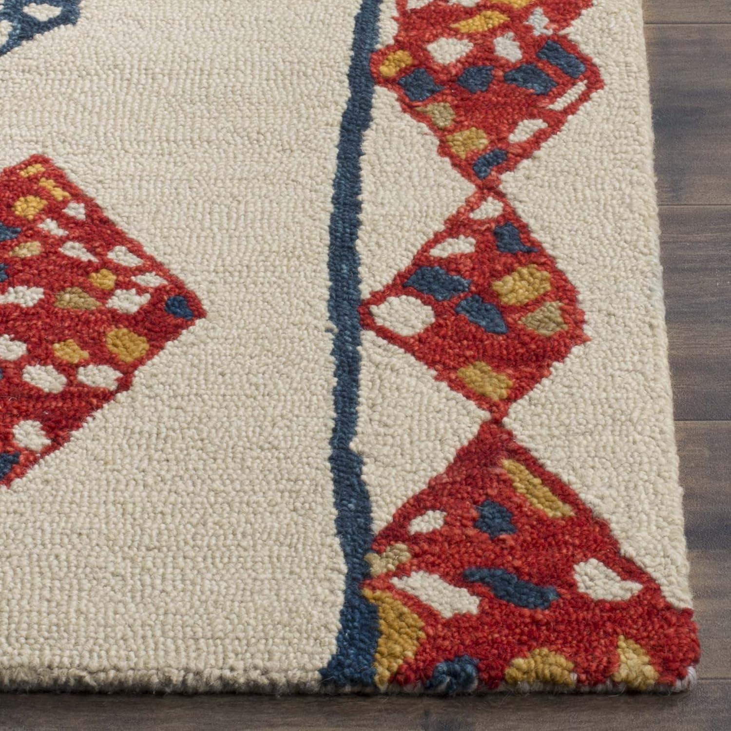 image:imageSAFAVIEH Aspen Collection Accent Rug 4 x 6 Green amp Ivory Handmade Moroccan Boho Tribal Wool Ideal for High Traffic Areas in Entryway Living Room Bedroom APN702YIvoryMulti