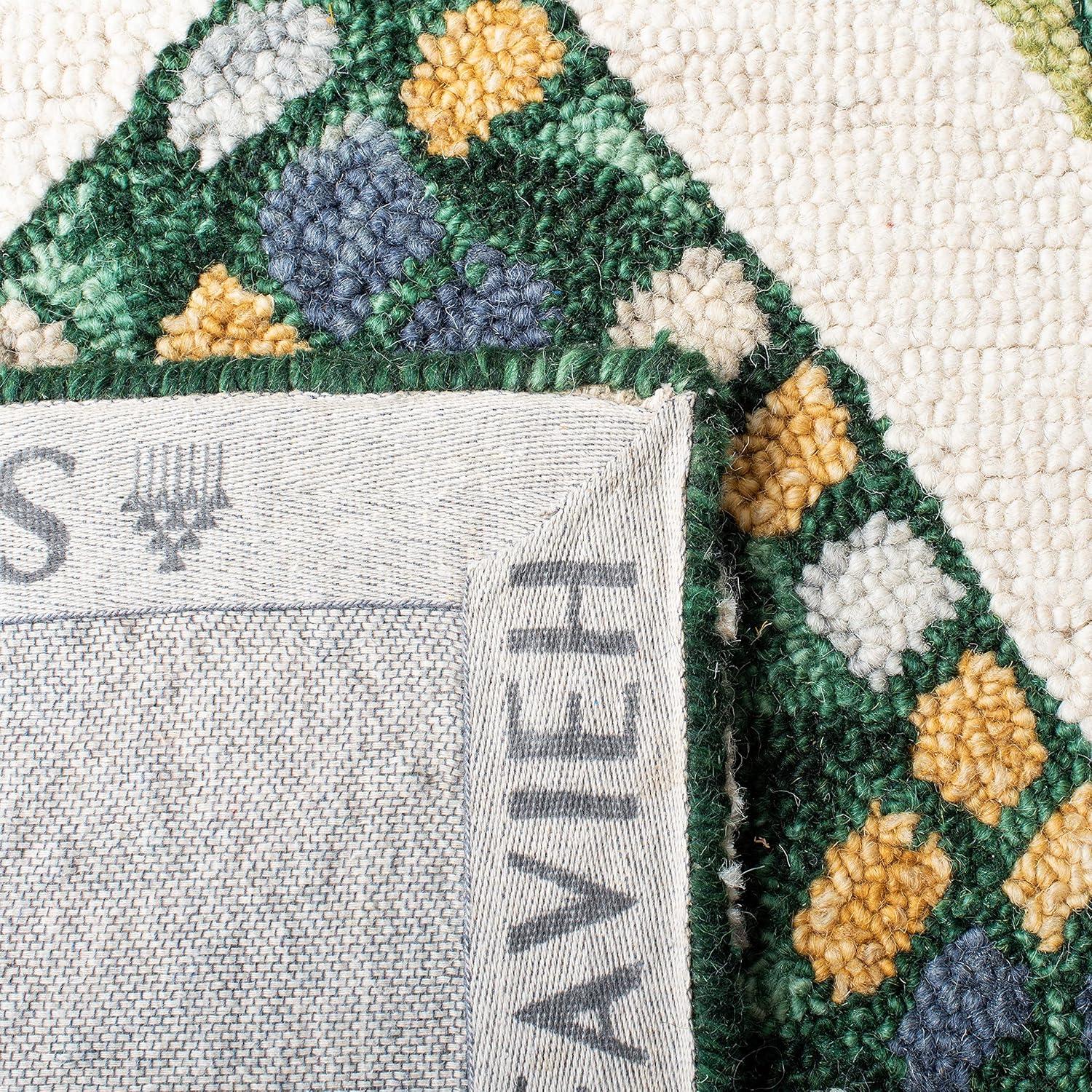 image:imageSAFAVIEH Aspen Collection Accent Rug 4 x 6 Green amp Ivory Handmade Moroccan Boho Tribal Wool Ideal for High Traffic Areas in Entryway Living Room Bedroom APN702YGreenIvory