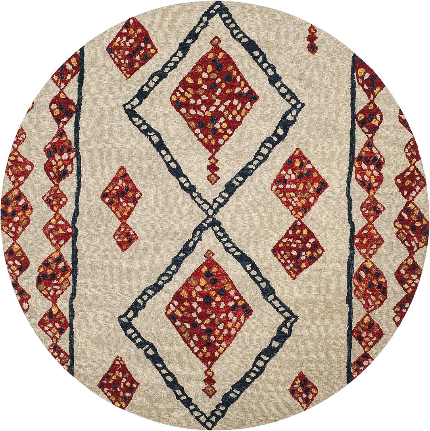 image:imageSAFAVIEH Aspen Collection Accent Rug 4 x 6 Green amp Ivory Handmade Moroccan Boho Tribal Wool Ideal for High Traffic Areas in Entryway Living Room Bedroom APN702YIvoryMulti
