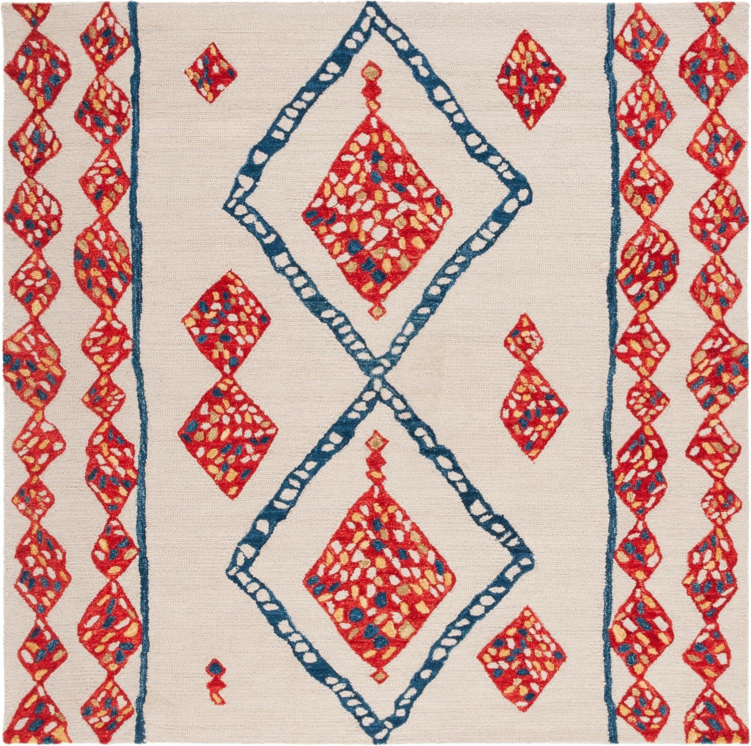 image:imageSAFAVIEH Aspen Collection Accent Rug 4 x 6 Green amp Ivory Handmade Moroccan Boho Tribal Wool Ideal for High Traffic Areas in Entryway Living Room Bedroom APN702YIvoryMulti