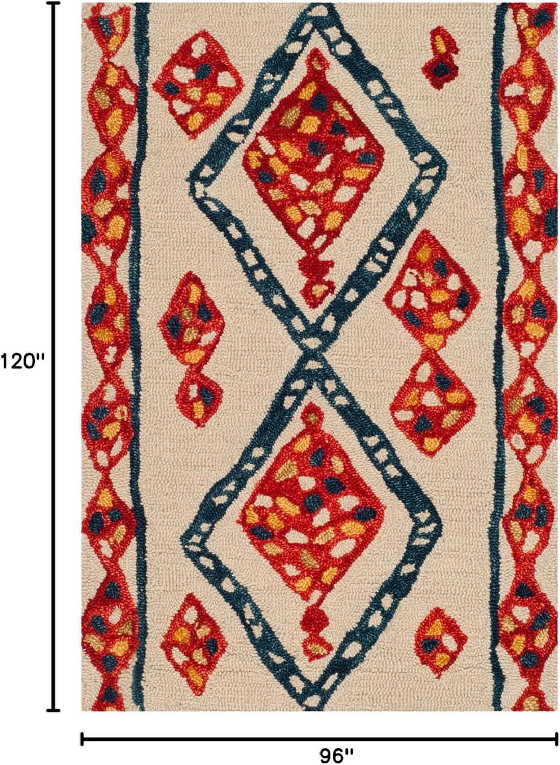 image:imageSAFAVIEH Aspen Collection Accent Rug 4 x 6 Green amp Ivory Handmade Moroccan Boho Tribal Wool Ideal for High Traffic Areas in Entryway Living Room Bedroom APN702YGreenIvory