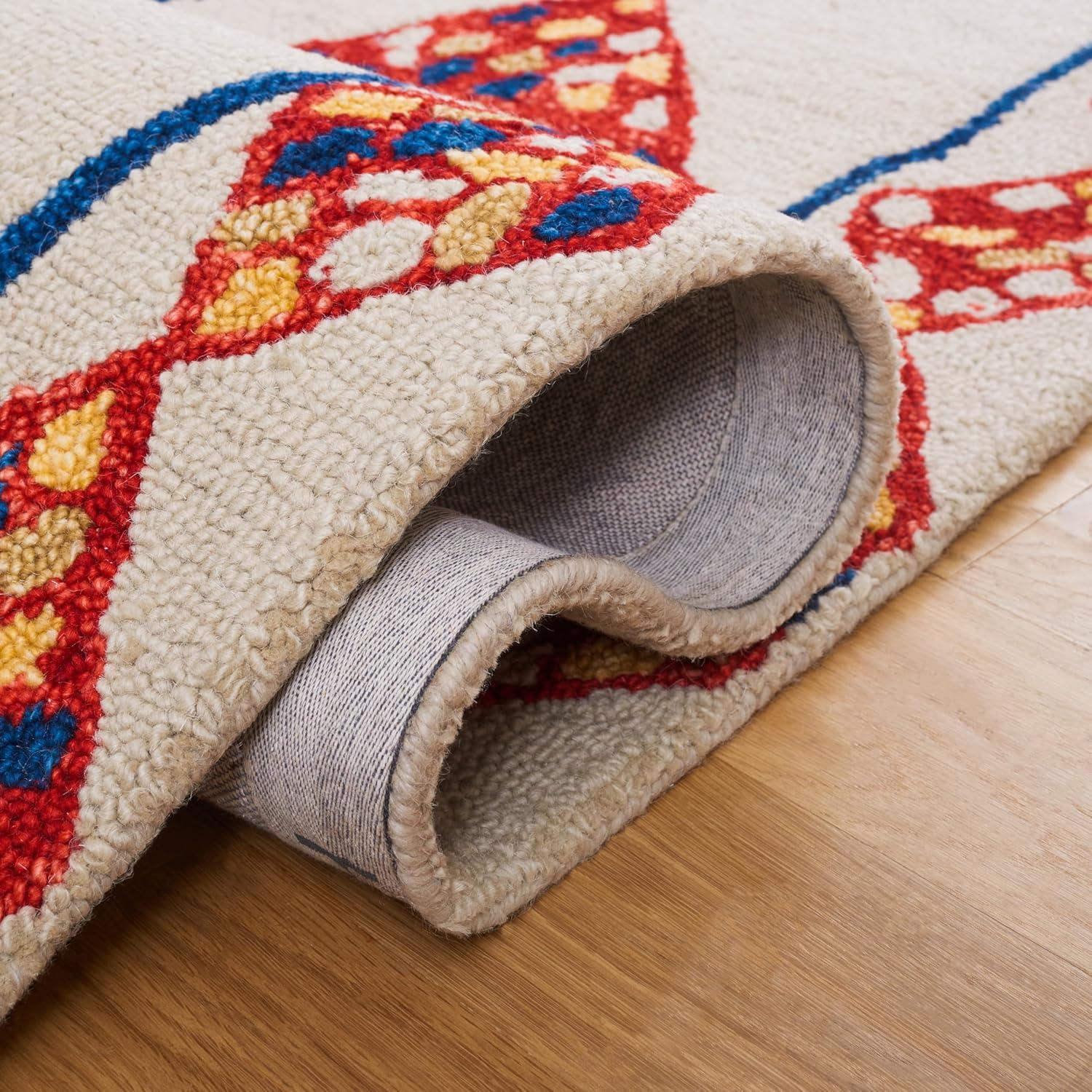 image:imageSAFAVIEH Aspen Collection Accent Rug 4 x 6 Green amp Ivory Handmade Moroccan Boho Tribal Wool Ideal for High Traffic Areas in Entryway Living Room Bedroom APN702YIvoryMulti