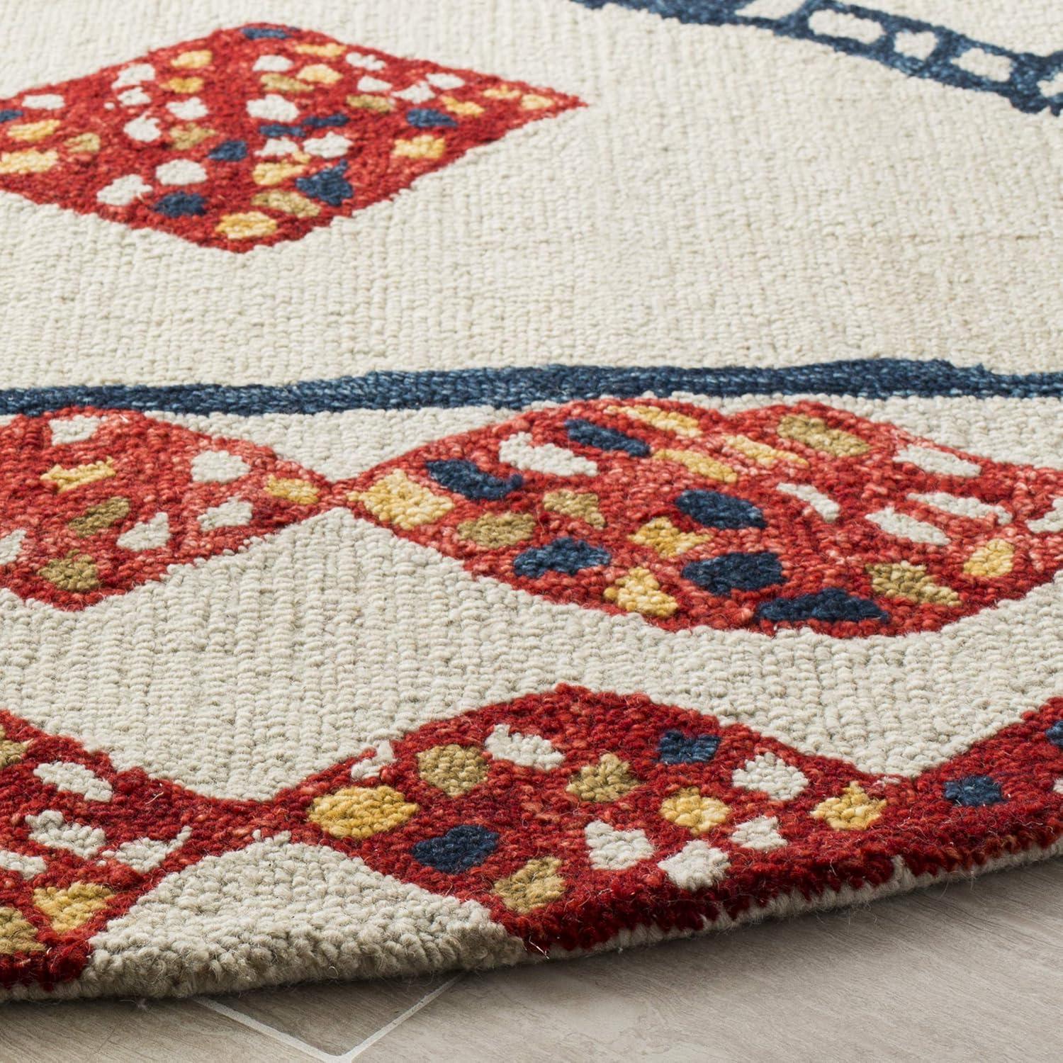 image:imageSAFAVIEH Aspen Collection Accent Rug 4 x 6 Green amp Ivory Handmade Moroccan Boho Tribal Wool Ideal for High Traffic Areas in Entryway Living Room Bedroom APN702YIvoryMulti