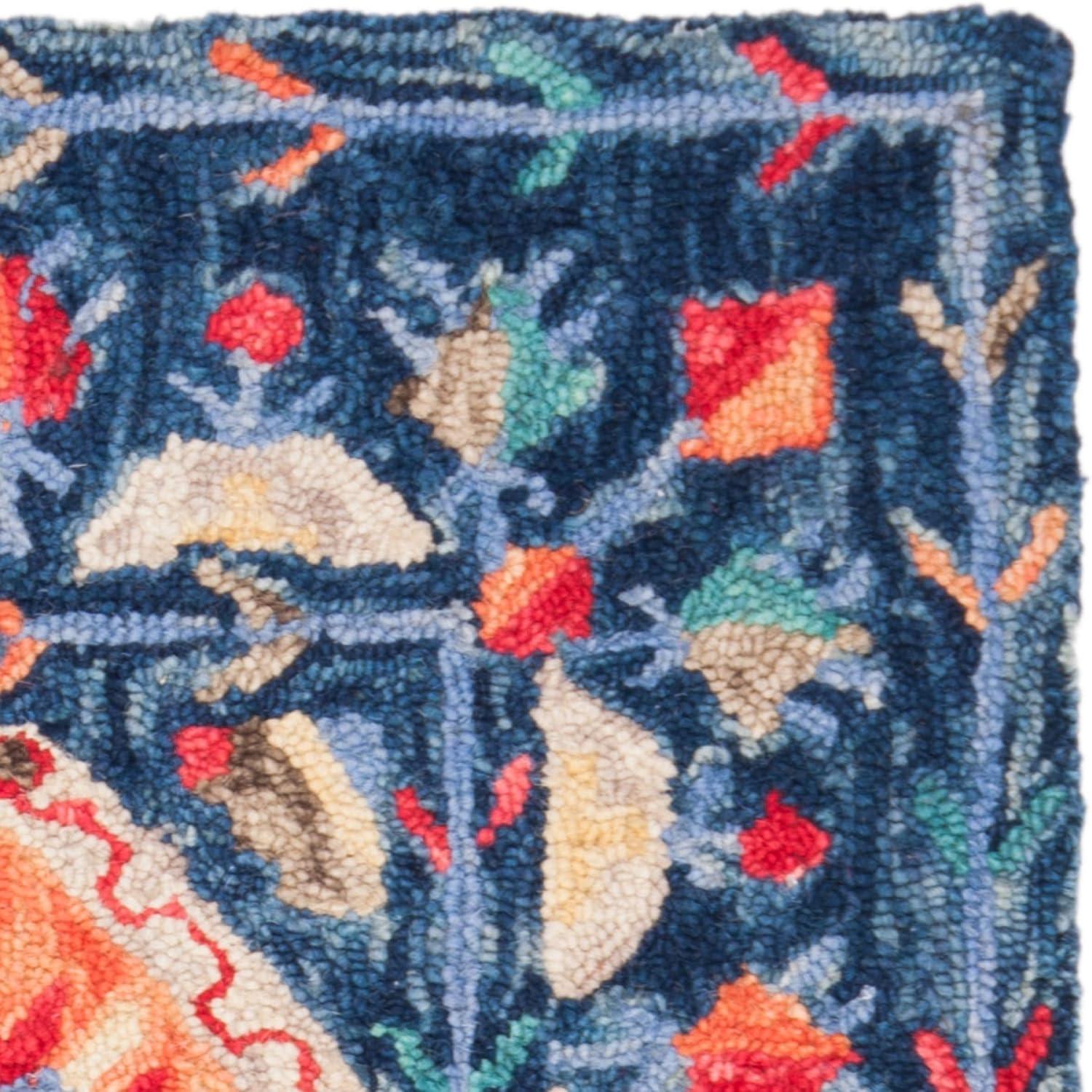 image:imageSAFAVIEH Aspen Collection Area Rug 10 x 14 Navy amp Orange Handmade Boho Wool Ideal for High Traffic Areas in Living Room Bedroom APN515NNavyOrange