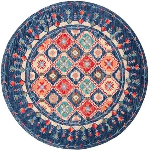 image:imageSAFAVIEH Aspen Collection Area Rug 10 x 14 Navy amp Orange Handmade Boho Wool Ideal for High Traffic Areas in Living Room Bedroom APN515NNavyOrange