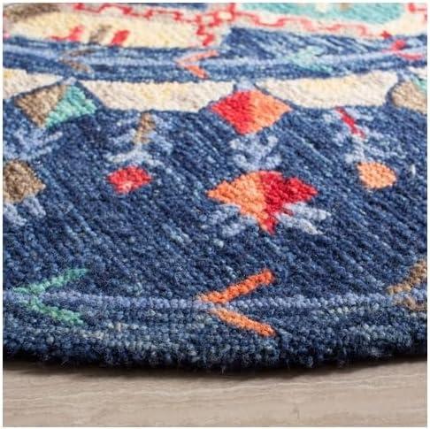 image:imageSAFAVIEH Aspen Collection Area Rug 10 x 14 Navy amp Orange Handmade Boho Wool Ideal for High Traffic Areas in Living Room Bedroom APN515NNavyOrange