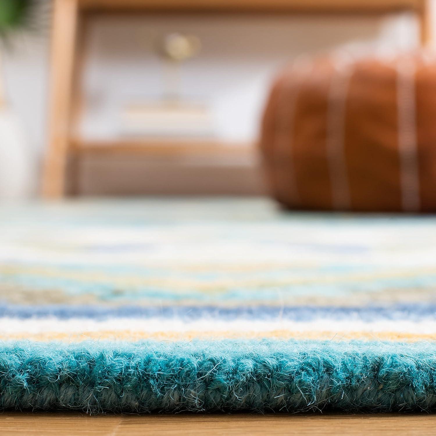 image:imageSAFAVIEH Aspen Collection Area Rug 5 x 8 Blue amp Yellow Handmade Boho Wool Ideal for High Traffic Areas in Living Room Bedroom APN352MBlueYellow