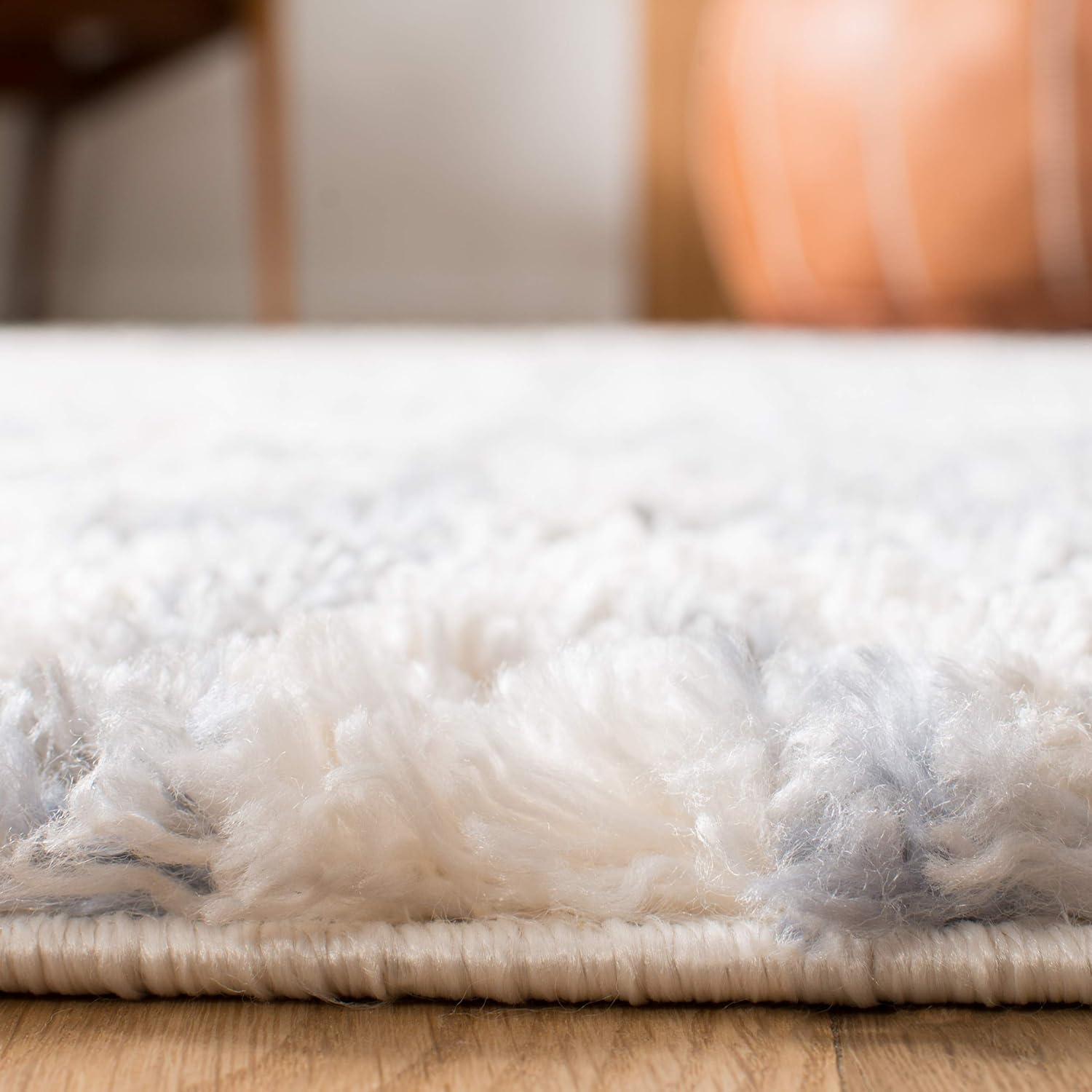 image:imageSAFAVIEH Berber Fringe Shag Collection Area Rug 53 x 76 Cream amp Navy Moroccan Design NonShedding amp Easy Care 12inch Thick Ideal for High Traffic Areas in Living Room Bedroom BFG606ACreamNavy