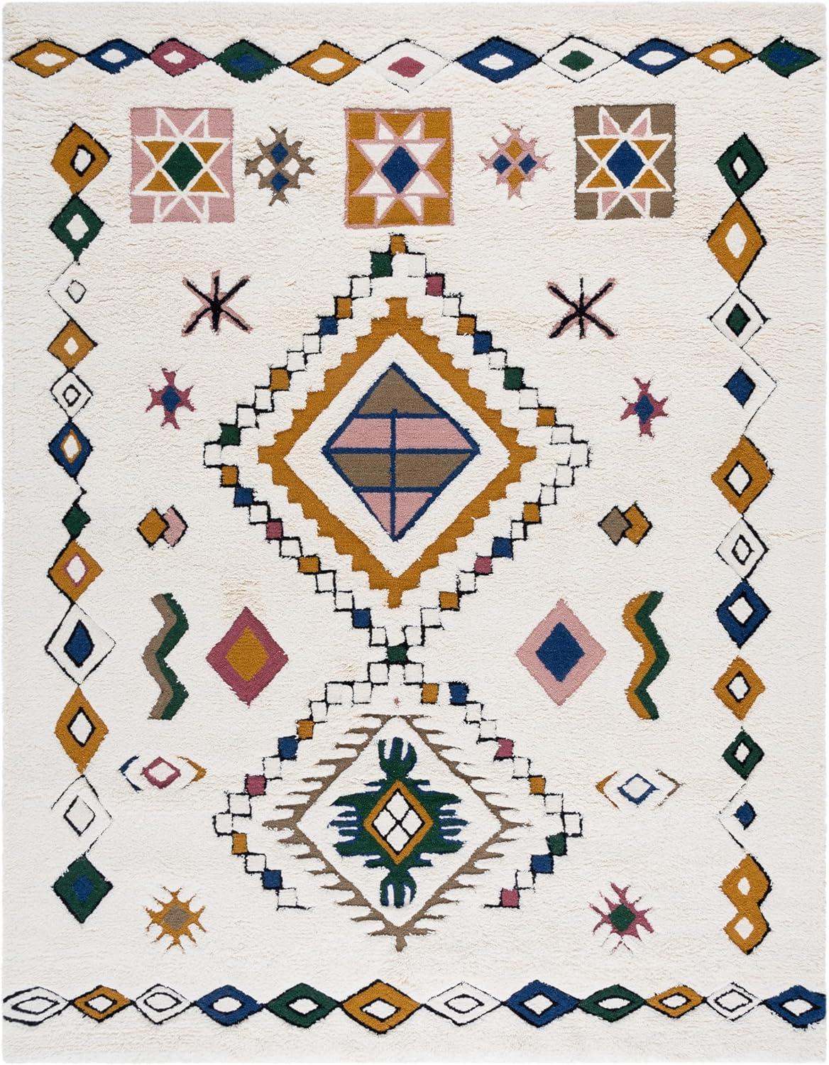 image:imageSAFAVIEH Casablanca Collection Area Rug 6 x 9 IvoryGreen Geometric Design Plush 18 Inch Thick Ideal for High Traffic Areas in Living Room Bedroom Dining CSB921AIvoryGreen