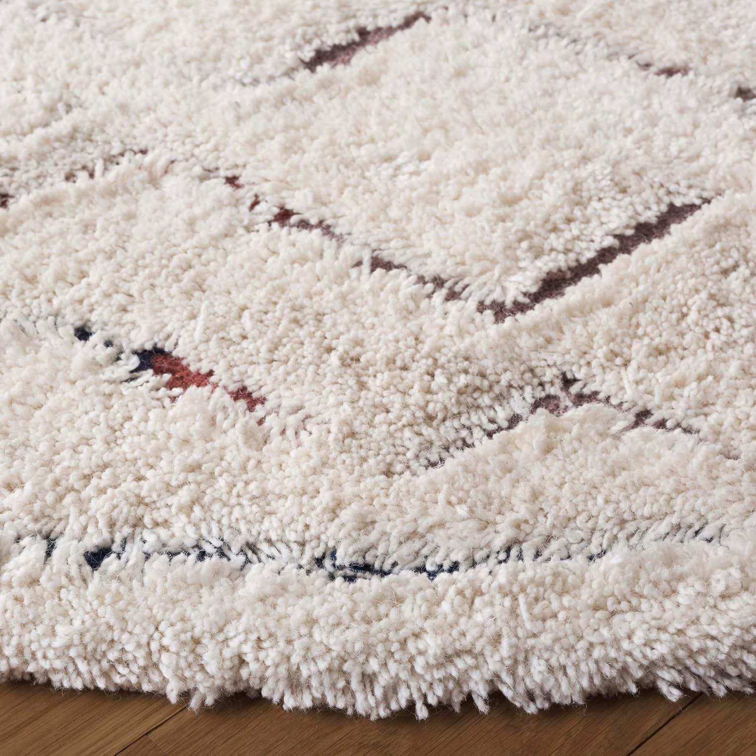 image:imageSAFAVIEH Casablanca Collection Area Rug 6 x 9 IvoryRust Geometric Design Plush 18 Inch Thick Ideal for High Traffic Areas in Living Room Bedroom Dining CSB919AIvoryRust