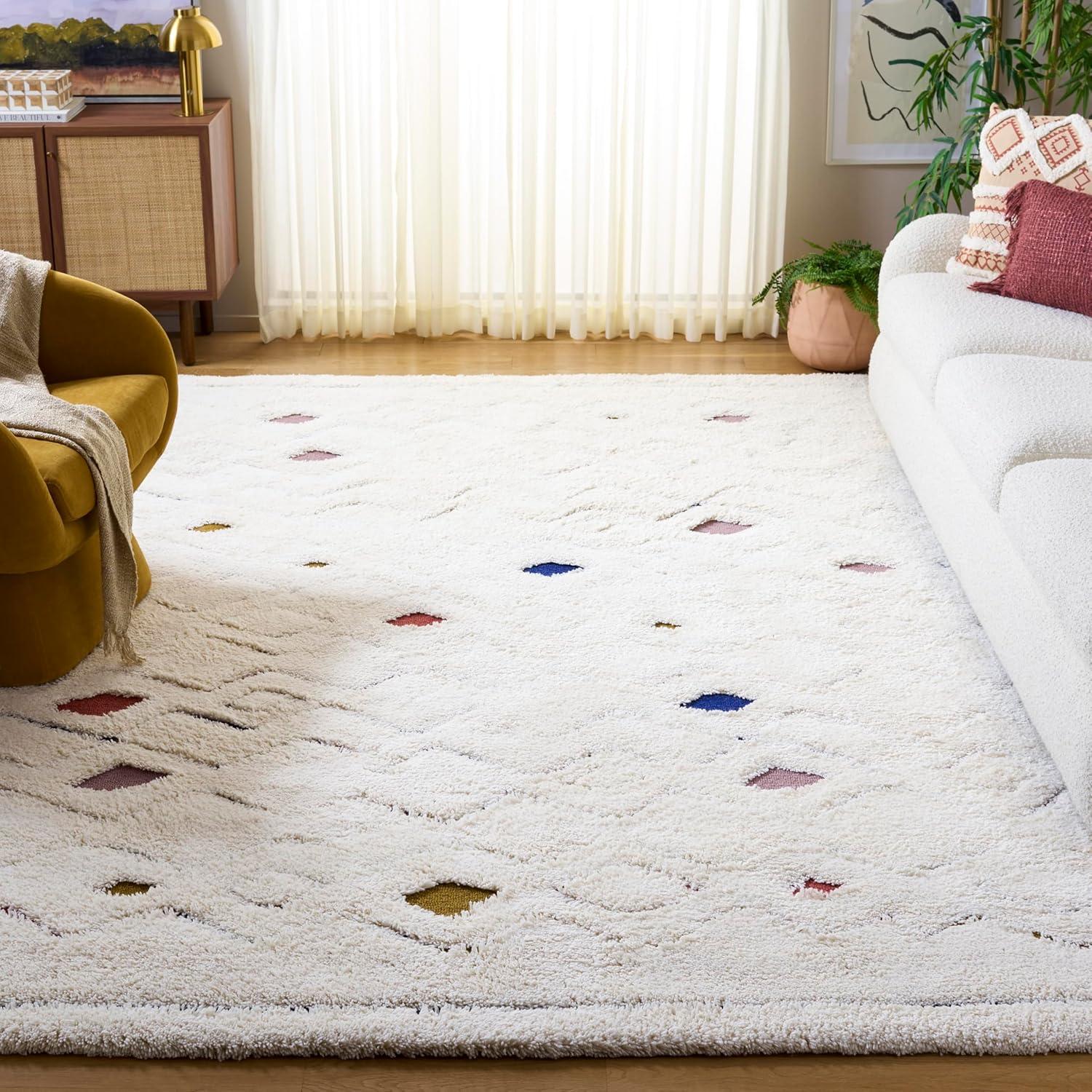 image:imageSAFAVIEH Casablanca Collection Area Rug 6 x 9 IvoryRust Geometric Design Plush 18 Inch Thick Ideal for High Traffic Areas in Living Room Bedroom Dining CSB919AIvoryRust