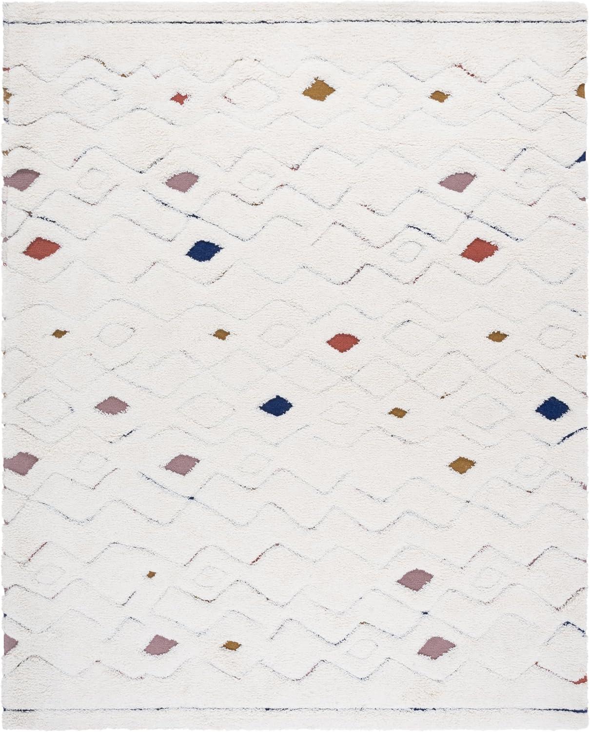image:imageSAFAVIEH Casablanca Collection Area Rug 6 x 9 IvoryRust Geometric Design Plush 18 Inch Thick Ideal for High Traffic Areas in Living Room Bedroom Dining CSB919AIvoryRust