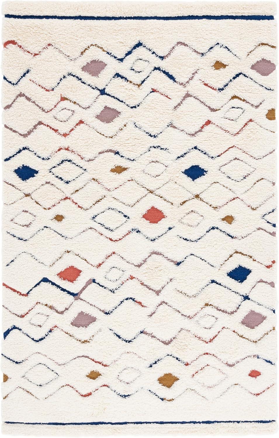image:imageSAFAVIEH Casablanca Collection Area Rug 6 x 9 IvoryRust Geometric Design Plush 18 Inch Thick Ideal for High Traffic Areas in Living Room Bedroom Dining CSB919AIvoryRust