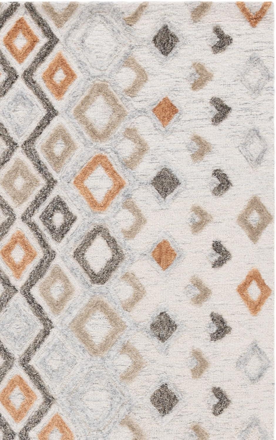 image:imageSAFAVIEH Casablanca Shag Collection Area Rug 6 x 9 Ivory amp Rust Handmade Moroccan Boho Wool Ideal for Living Room Bedroom Dining Room CSB645A6IvoryRust