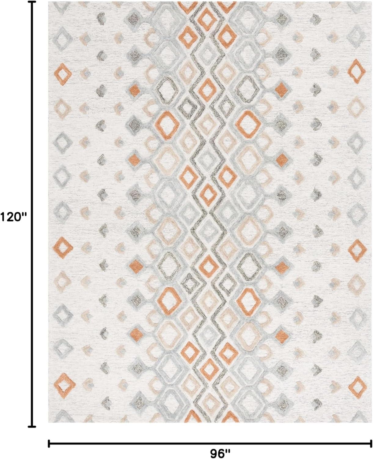 image:imageSAFAVIEH Casablanca Shag Collection Area Rug 6 x 9 Ivory amp Rust Handmade Moroccan Boho Wool Ideal for Living Room Bedroom Dining Room CSB645A6IvoryRust