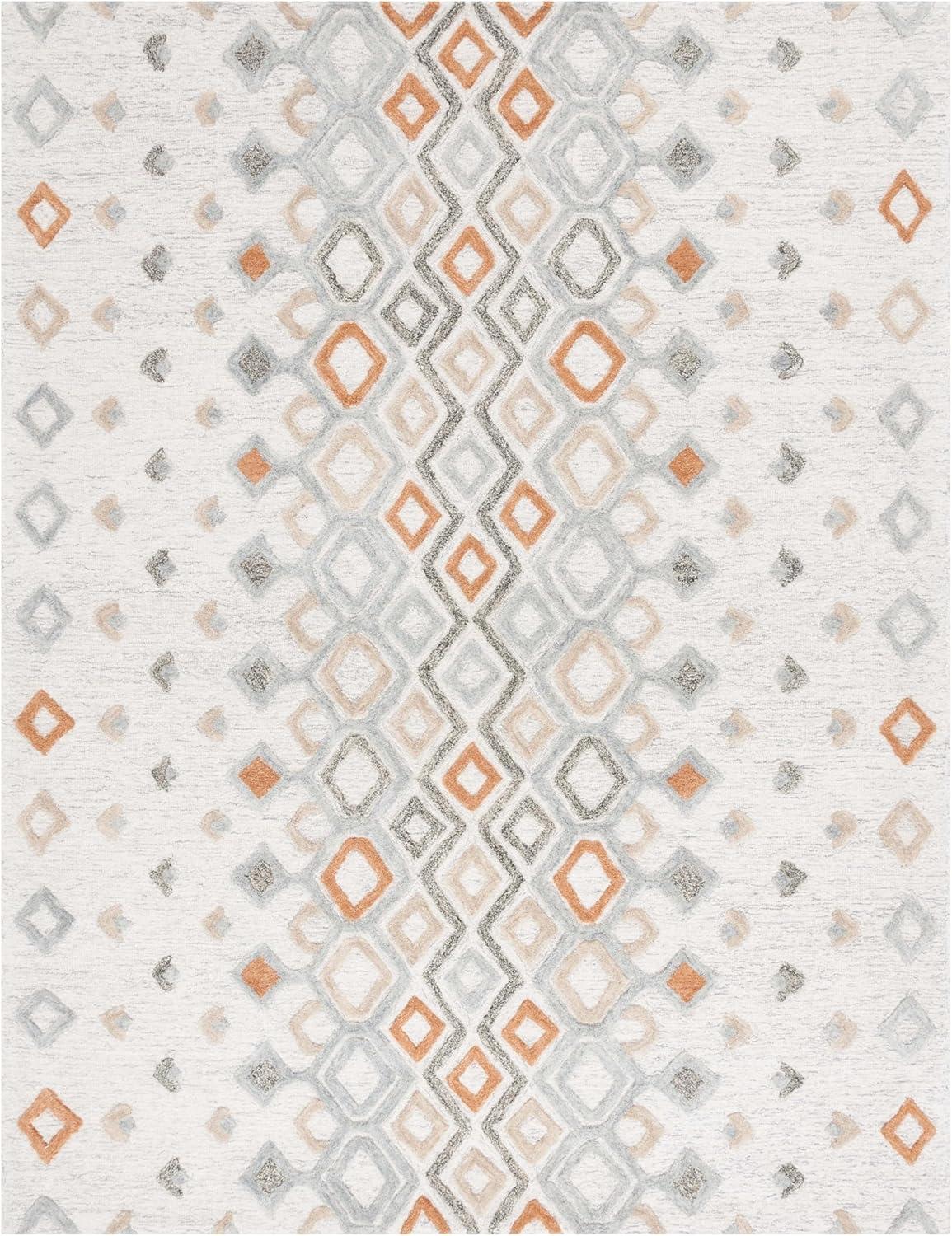 image:imageSAFAVIEH Casablanca Shag Collection Area Rug 6 x 9 Ivory amp Rust Handmade Moroccan Boho Wool Ideal for Living Room Bedroom Dining Room CSB645A6IvoryRust