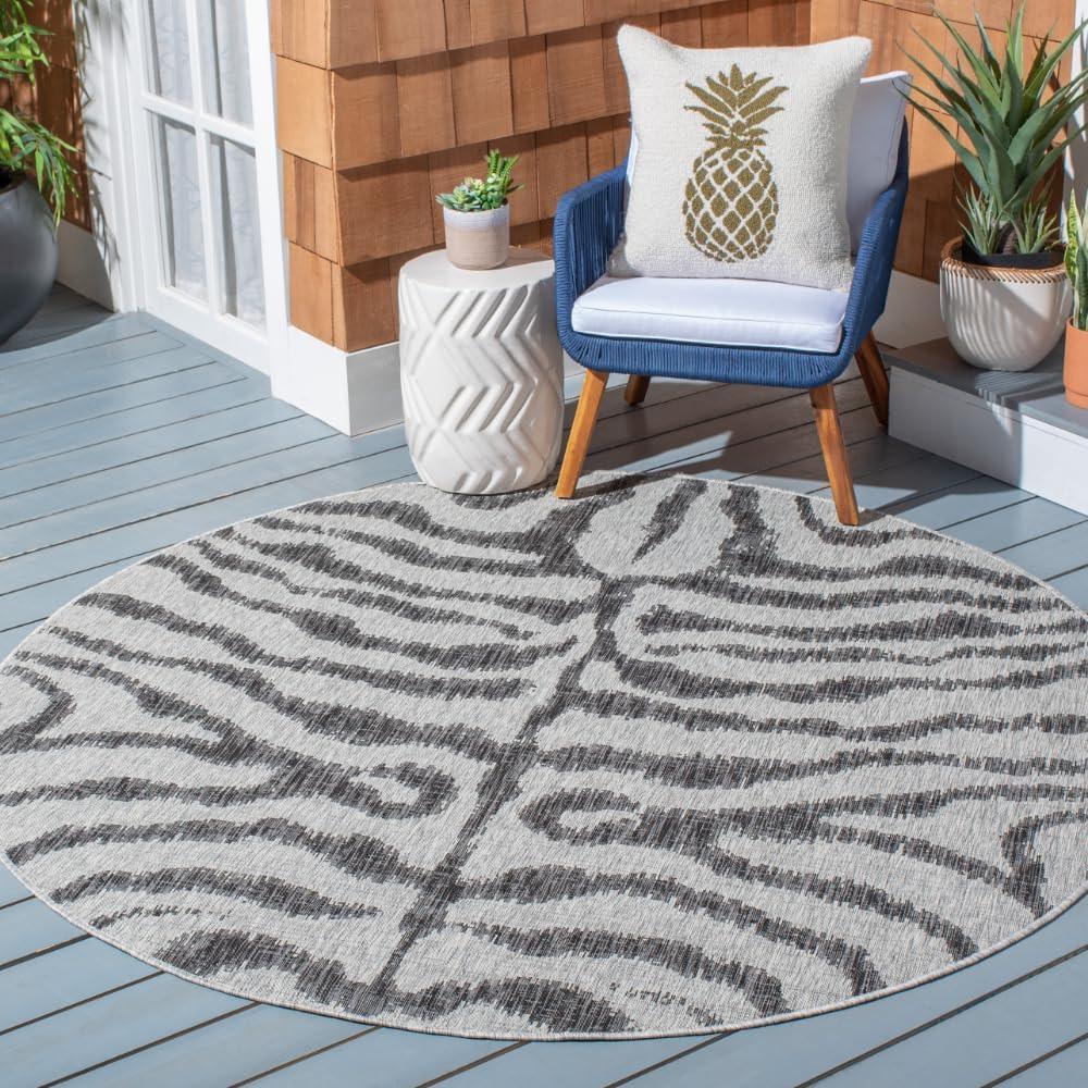 image:imageSAFAVIEH Courtyard Collection 8 x 10 GreyBlack CY8444 Indoor Outdoor Waterproof Easy Cleaning Patio Backyard Mudroom Area RugGreyBlack